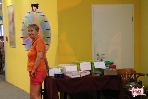 Porti vom Playport Dresden kam zu Besuch und hatte sein Glücksrad mit.
